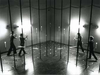 Fig.5 Charlie Hooker’s Behind Bars 1981 being performed during Performance, Video, Installation at the Tate Gallery, 22 September – 11 October 1981