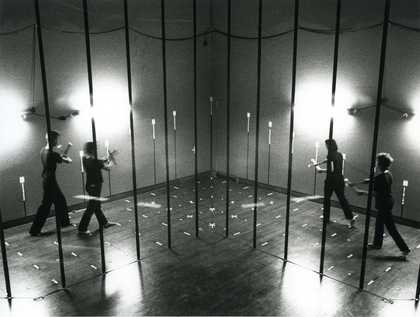 Fig.5 Charlie Hooker’s Behind Bars 1981 being performed during Performance, Video, Installation at the Tate Gallery, 22 September – 11 October 1981
