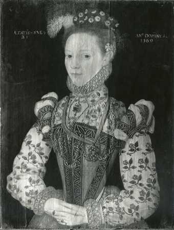 Fig.4 A Young Lady Aged 21, Possibly Helena Snakenborg, Later Marchioness of Northampton 1569, viewed in raking light from the left