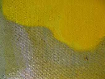 Fig.4c Frank Bowling, Who’s Afraid of Barney Newman, detail of the two different yellow pigments and the silver stencilling paint