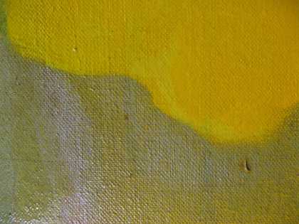 Fig.4c Frank Bowling, Who’s Afraid of Barney Newman, detail of the two different yellow pigments and the silver stencilling paint