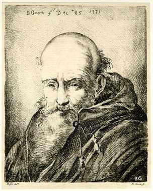 Fig.4 Benjamin Green after Benigno Bossi Head of a Monk 1771