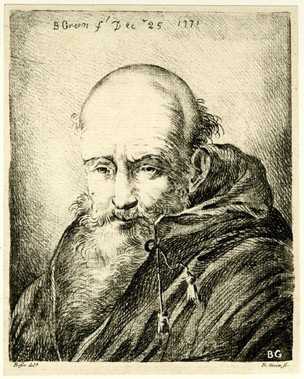 Fig.4 Benjamin Green after Benigno Bossi Head of a Monk 1771