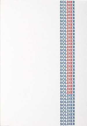 Page from the 2014 edition of Emmett Williams’s poem SOLDIER 1970