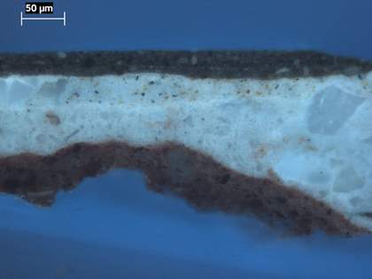 Fig.5 The same cross-section as fig.4, photographed in ultra-violet light