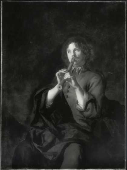 Fig.5 Infrared reflectograph of Man Playing a Pipe