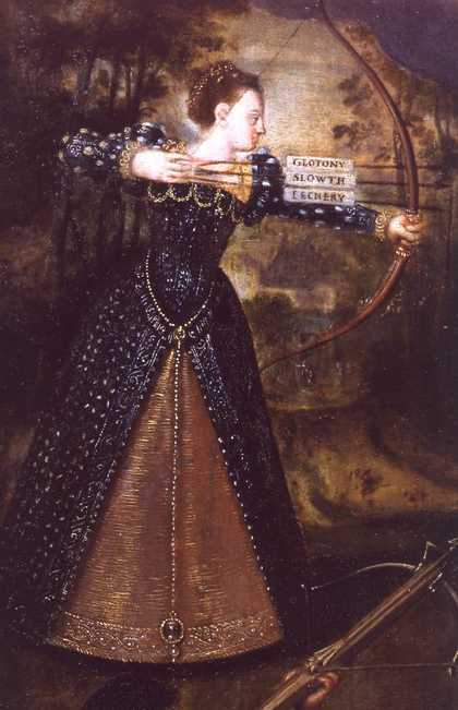 Fig.5 Detail of the Lady in an area that originally was bright green