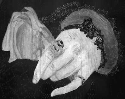 Fig.5 Infrared reflectogram of the sitter’s left hand