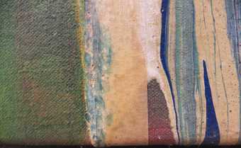 Fig.5 Frank Bowling, Bessboro’ Knights 1976, detail of a vertical strip of masking tape still present in the painting