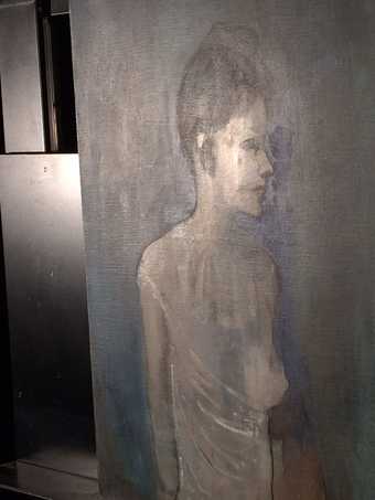 Girl in a Chemise c.1905 under oblique light, revealing the face of the boy