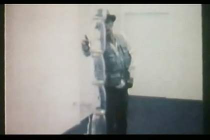 Fig.6 Film still from Mario Franco’s Diagramma Terremoto (Joseph Beuys, Naples 1981) 1997, showing Joseph Beuys performing Diagramma Terremoto in Naples, 1981