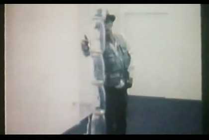 Fig.6 Film still from Mario Franco’s Diagramma Terremoto (Joseph Beuys, Naples 1981) 1997, showing Joseph Beuys performing Diagramma Terremoto in Naples, 1981