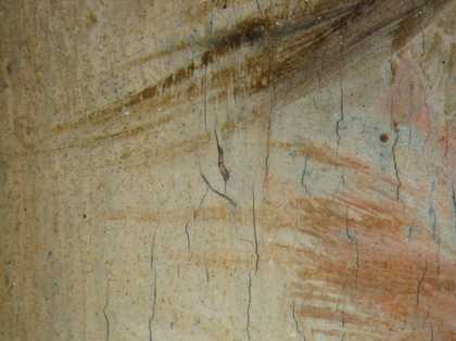 Fig.6 Detail at x10 magnification of the outer corner of the sitter’s right eye