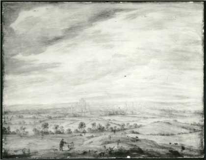 Fig.6 Infrared reflectogram of Distant View of York 1639
