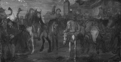 Fig.6 Infrared reflectograph of Hudibras’s First Encounter with the Bear Baiters
