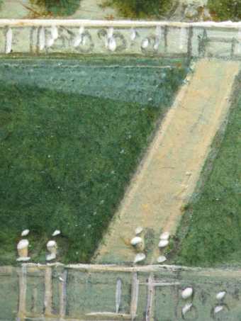 Fig.6 Detail of the garden with pencil lines incised into the wet paint Tate