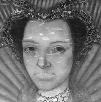 Fig.6 Infrared reflectograph detail of the face of the woman on the left