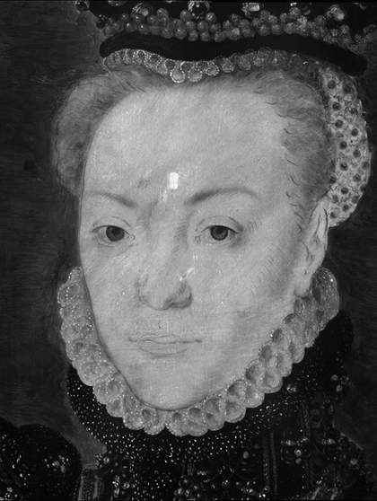 Fig.6 Infrared reflectograph details of the face
