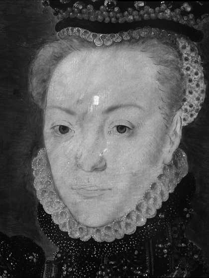 Fig.6 Infrared reflectograph details of the face