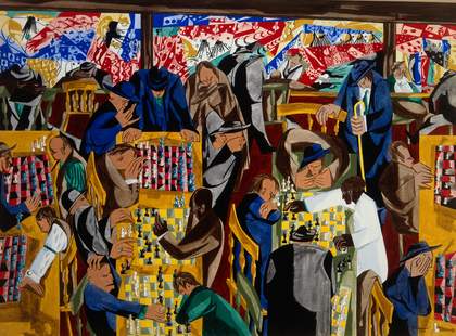 Fig.6 Jacob Lawrence, Chess on Broadway 1951