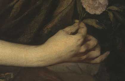 Fig.6 Detail of the sitter’s right hand and the sash