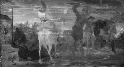 Infrared reflectograph of The Combat of Hudibras and Cerdon