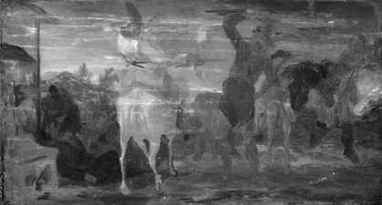 Infrared reflectograph of The Combat of Hudibras and Cerdon
