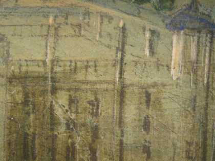 Fig.8 Detail of the drawing on top of the paint in the palace façade