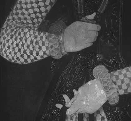 Fig.8 Infrared reflectograph detail of the hands
