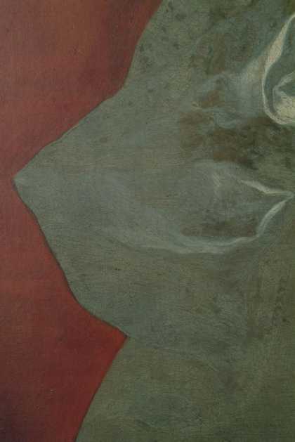 Fig.9 The sash, showing dark, greenish blue patches of discoloured smalt