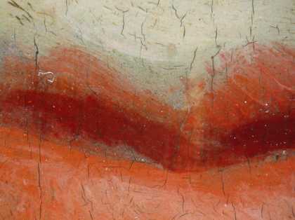 Fig.9 Detail at x8 magnification of the lips. Note the grey priming left visible to form the half-shadow.