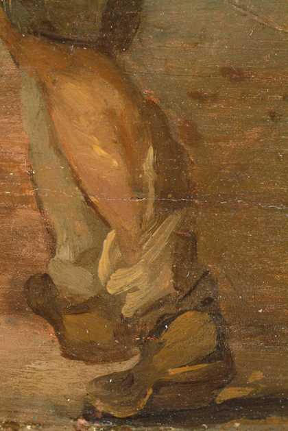 Fig.9 Detail of brushwork in the figure second from right