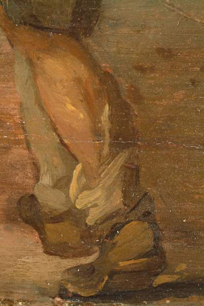 Fig.9 Detail of brushwork in the figure second from right