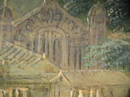 Fig.9 Detail of the drawing on top of the paint in the turrets