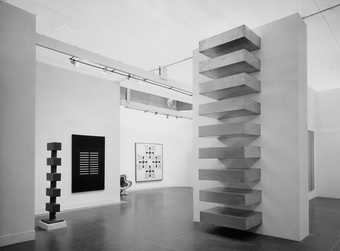 Fig.9 Installation view of The Art of the Real, Tate Gallery, 1969, with works by Donald Judd, David Smith, Agnes Martin and Paul Feeley