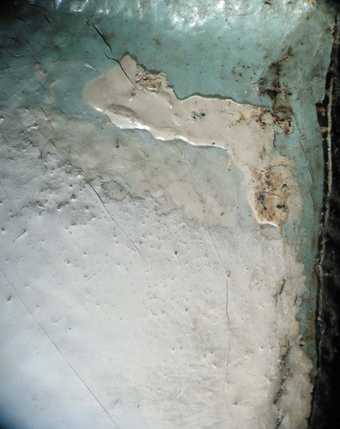 Detail of border showing turquoise paint