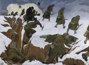 John Nash, ‘Over The Top’. 1st Artists’ Rifles at Marcoing, 30th December 1917 1918