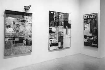 Installation view of Robert Rauschenberg works in ‘16 Americans’, MoMA 16 December 1959 – 17 February 1960