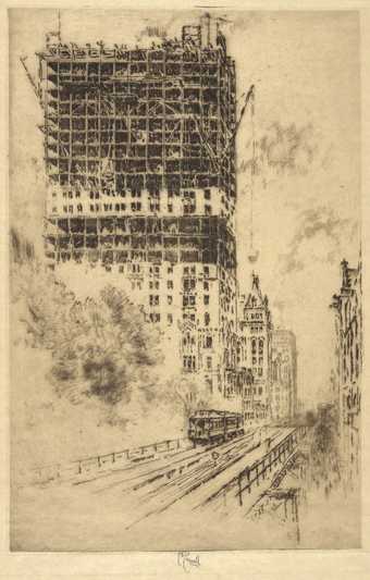Joseph Pennell, The ‘L’ and the Trinity Building 1904