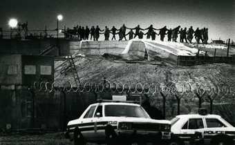 Raissa Page, Panorama of women protesters at the Greenham Common airbase, 1983