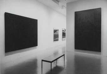 Installation view of Frank Stella works in ‘16 Americans’, MoMA 16 December 1959 – 17 February 1960