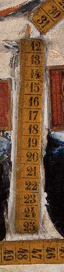 Detail of The Tape Measures 1923–5 showing central tape measure fragment
