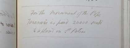Excerpt from John Gibson’s account book, c.1822–59 Account Book 2, RAA/GI/6/2, Royal Academy of Arts Archive, London