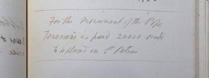 Excerpt from John Gibson’s account book, c.1822–59 Account Book 2, RAA/GI/6/2, Royal Academy of Arts Archive, London