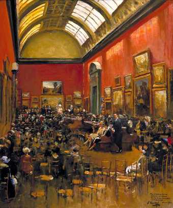 Sir John Lavery, King George V Accompanied by Queen Mary, at the Opening of the Modern Foreign and Sargent Galleries at the Tate Gallery, 26 June 1926 1926