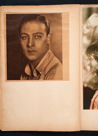 Photograph of the actor Rudolph Valentino in Edward Burra’s scrapbook c.1929–36