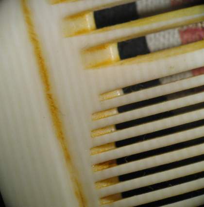 Detail of bone comb showing striations