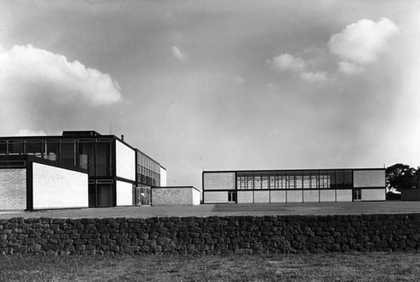 Hunstanton School in Norfolk, completed in 1954, designed by Alison and Peter Smithson