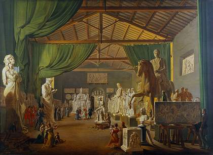 Ditlev Martens, Pope Leo 12. Visits Thorvaldsen’s Studio Near the Piazza Barberini, Rome, on St. Luke’s Day October 18th 1826 1830
