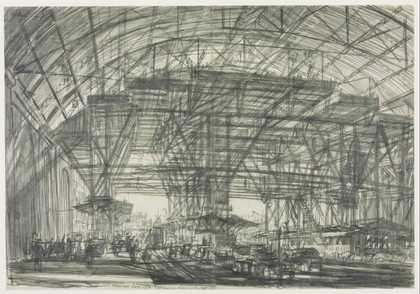 Muirhead Bone, Study for ‘The Great Gantry, Charing Cross Station’ 1906